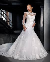Romantisches chiffon aus schulter hochzeitskleid. Grosses Angebot 2017 Spitze Langarm Mermaid Brautkleider Vintage Oansatz Applikationen Muslimischen Vestido De Noiva Gunstige Plus Size Hochzeitskleid February 2021