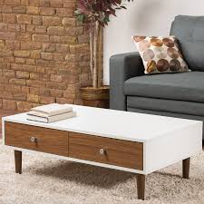 Amazon Com Baxton Studio Gemini Wood Contemporary Coffee Table White Coffee Table Mid Century Modern Coffee Table Mid Century Style Coffee Table