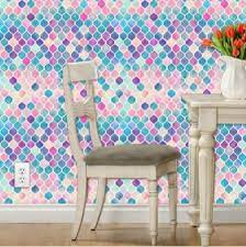Gorgeous Affordable Peel Stick Wallpapers To Brighten Up Your Home Mermaid Tile Peel And Stick Wallpaper Mermaid Wallpapers