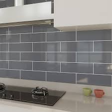 Porcelain or ceramic tile is commonly used as kitchen flooring because of its durability and attractive appearance. Windsor Grey Gloss Ceramic Wall Tile Pack Of 30 L 300mm W 100mm Diy At B Q