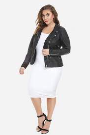 Plus Size Alicia Mesh Leather Jacket Fashion Plus Size Fall Outfit Leather Jacket