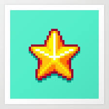 Pixel Star Art Print By Paxjah X Small Pixel Art Games Pixel Art Design Star Art
