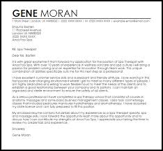 Spa Therapist Cover Letter Sample Cover Letter Templates Examples