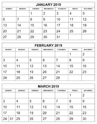 2019 1st Quarterly Months Calendar Calendar Printables Printable Calendar Template Monthly Calendar Printable