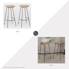 Deep navy leather stool with antique brass legs (2 chairs). Daily Find West Elm Alden Bar Stool Copycatchic