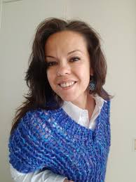 Blue Open Stitch Vest, Blue Mohair Sleeveless Sweater, Blue and Multicolour  Mohair Vest, Size S-M