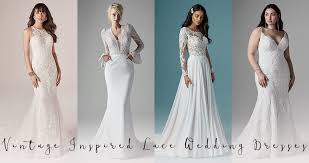 Delicate lace motifs adorn the strapless sweetheart neckline. Vintage Inspired Lace Wedding Dress By Maggie Sottero