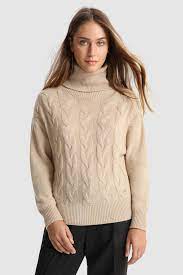 Women S Cashmere Turtleneck Sweater Beige Woolrich