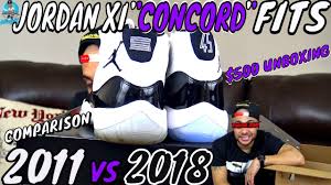 In 1995, michael jordan stepped onto the hardwood for playoff competition in the now iconic air jordan xi. Air Jordan 11 Concord Outfits 2011 Vs 2018 Comparison 500 Unboxing Youtube