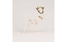 We stock a variety of reindeer decorations including animated silhouettes at discounted prices! White And Gold Reindeer Standing Decoration Surrey Home And Gifts