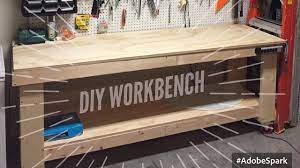 The finished workbench includes drawers and a shelf as well as a top that folds out for extra workspace. Diy Wood Workbench How To Build A Wood Tool Workbench For Your Garage Youtube Wood Diy Workbench Woodworking