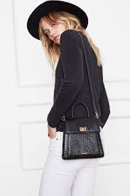Katya Bag Black Croc Fashion Street Style Women Everyday Wardrobe