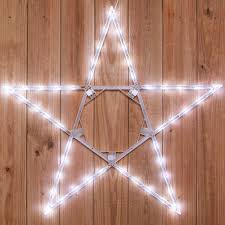 Led snowflake motif with a blue center and white spokes. Christmas Star Lights
