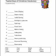 Plik christmas worksheets.pdf na koncie użytkownika lavaza • folder english • data dodania: Twelve Days Of Christmas Printables Wordsearch More