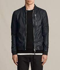 Allsaints Kino Leather Bomber Jacket Allsaints Cloth Black Leather Jacket Men Leather Bomber Jacket All Saints Leather Jacket