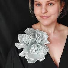 Silver Fabric Flower