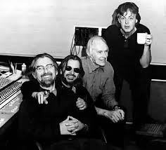 George Harrison, Jeff Lynne (ELO), Paul McCartney and Ringo Starr, 1995.