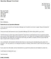Operations Manager Cover Letter Example Icover Org Uk