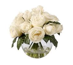 Friend of faux brings you a fresh approach to faux floral styling. Faux White Roses In Glass Bowl Artificial Flowers Pottery Barn
