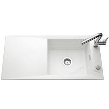 Evier De Cuisine Ceramique Siro L 1000 X L 490 X P 200 Mm Blanc Brillant