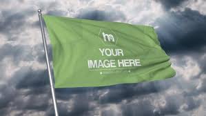Realistic Flag On Cold Background Mockup Mediamodifier Online Mockup Generator Mockup Template Mockup Generator Realistic