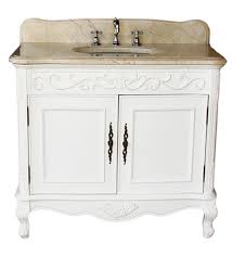 Whether your bathroom features a rustic, country, or traditional design, there's an antique vanity cabinet model with single sink or double sink options that will bring that distinctive, unique character to your home. Adelina 36 Inch Antique Bathroom Vanity White Finish Beige Marble Top