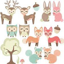 Woodland Nursery Clipart Baby Animals Clip Art Forest Friends Baby Shower Fox Owl Rabbit More Baby Clip Art Forest Friends Baby Shower Woodland Nursery
