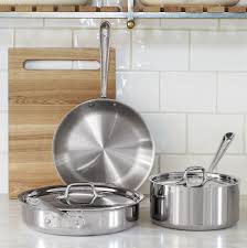 All Clad D3 Stainless Steel 5 Piece Cookware Set Reviews Crate And Barrel Cookware Set Cookware Dishwasher Safe Cookware