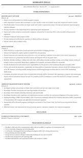 Safety Officer Resume Sample Mintresume