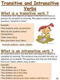 Transitive And Intransitive Verbs Google Search Intransitive Verb English Grammar Verb Worksheets