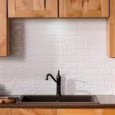 Maybe you would like to learn more about one of these? Fasade Brick 24 25 In X 18 25 In Vinyl Backsplash In Matte White B73 01 The Home Depot