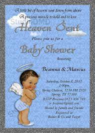 Heaven Sent Baby Shower Invitation Sent From Heaven Little Etsy Baby Shower Heavenly Baby Shower Baby Shower Invitations
