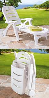 Shop our best selection of resin wicker chaise lounge chairs to reflect your style and inspire your outdoor space. White Resin Folding Outdoor Chaise Lounge With Wheels Waterproof Awesome Decors