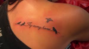 Birds Flying Away Tattoo Designs My Fly Away Home Tattoo May I Always Know Where I Belong And Find My Way Back Birds Flying Away Birds Tattoo Tattoos