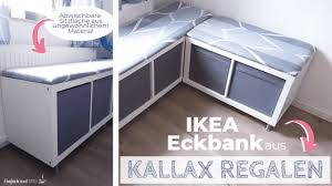 Massive wildeiche eckbank gruppe mit stauraum jodrav 4 teilig. Ikea Eckbank Aus Kallax Regalen Einfach Mal Einfach