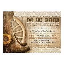 Cowboy Shoes Sunflowers Brown Wood Wedding Invites Zazzle Com Wood Wedding Invitations Cowboy Wedding Invitations Western Wedding Invitations