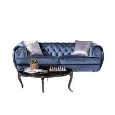 With cheap tufted sofas improve room way more comfortable. Luxury Blue Velvet Button Tufted Sofa Modern Living Room Furniture Navy Blue Tufted 3 Seat Fabric Chesterfield Sofa Buy China Furniture Living Room Fabric Sofa Sofa Fabric Velour Fabric Living Room Sofas Reclining
