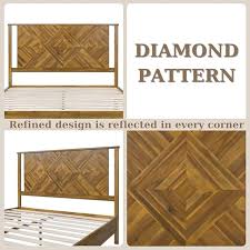 Bme Ethan Queen Bed Frame with Diamond Headboard, Macao