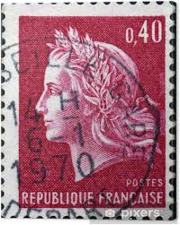 Tableau Sur Toile Marianne Republique Francaise Le Timbre Postal 1970 Pixers Nous Vivons Pour Changer