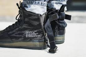 Mid Black Air Force 1 On Feet Release Reminder Nike Special Field Air Force 1 Mid Black Tiger Camo Kicksonfire Com Sneakers Men Fashion Sneakers Fashion Best Sneakers