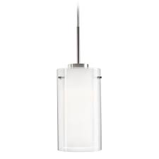 Modern mini pendant lights for over the kitchen island and contemporary mini pendant lights for the bedroom. Modern Brushed Nickel Led Mini Pendant With Clear And White Shade 3000k 393lm Pd41304 Bn Destination Lighting