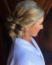 Fun Low Down Bun For Mother Of The Bride Wedding Hair And Makeup Hair Makeup Wedding Hairstyles