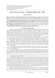 Pdf Dylan Thomas Poetry A Critical Study 1914 1953 Iosr Journals Academia Edu