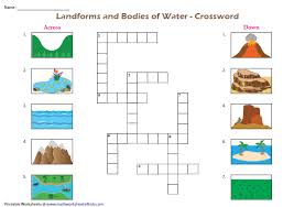 Geographical Features Crossword Landforms And Bodies Of Water Social Studies Worksheets Interactive Notebooks Social Studies