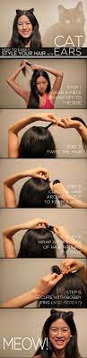 How To Easily Turn Your Hair Into Cat Ears Cat Woman Costume Crazy Hair Crazy Hair Days