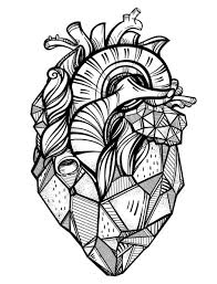 Real Heart Doodle Doodle Is Art Geometric Heart Tattoo Heart Coloring Pages Tattoo Templates