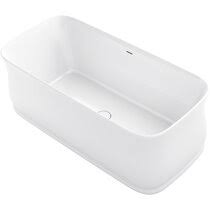 Acrylic flatbottom oval freestanding bathtub with bask heated surface and straight shroud in white. Kohler Freestanding Bathtubs Wayfair
