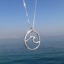 Sterling Silver Wave Pendant Surf Jewelry Womens Necklaces Silver Silver Jewelry Necklace