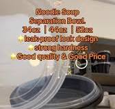 🍜Noodle Soup Separation Bowl. We have three capacities: 34oz, 44oz, and 52oz. We employ a leak-proof lock design, preventing soup spills. The inner container has high transparency and strong hardness, ...