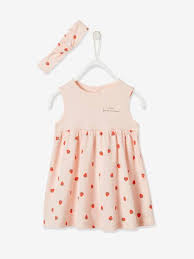 Robe de baptême bébé fille brodée fleur robe d'anniversaire à. Robe Et Bandeau Assorti Bebe Fille Rose Clair Vertbaudet